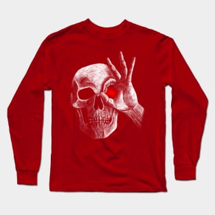 Skeleton with glowing eye Long Sleeve T-Shirt